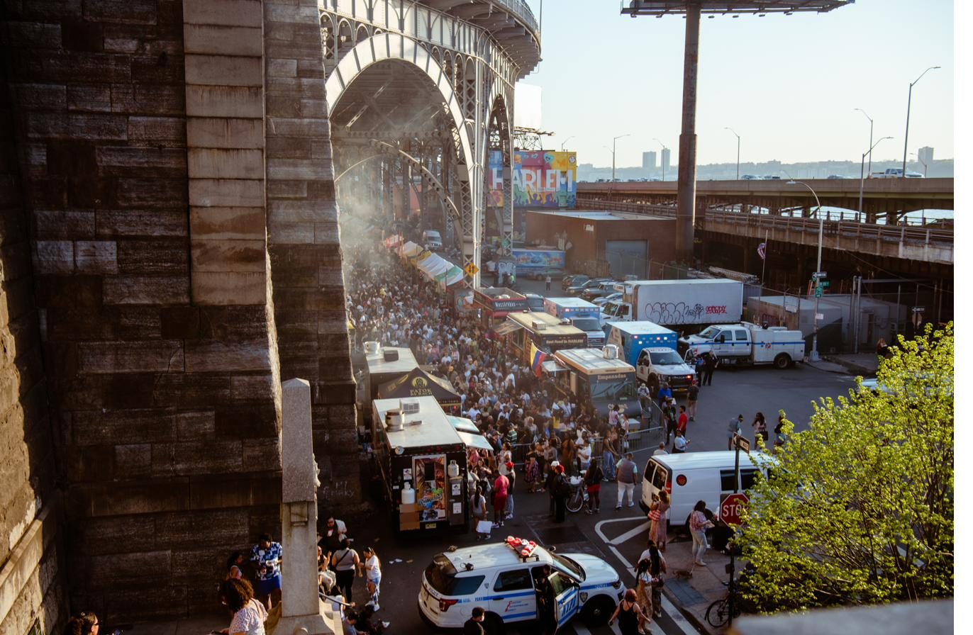 The crowd under the Arches at Harlem Summer Nights